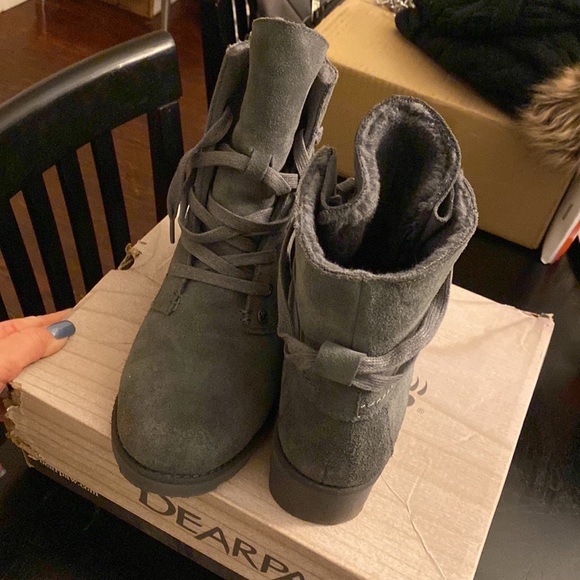 NWT & original packaging Bearpaw Krista Closed Toe Mid Calf Boot Charcoal size 7 - Picture 8 of 11